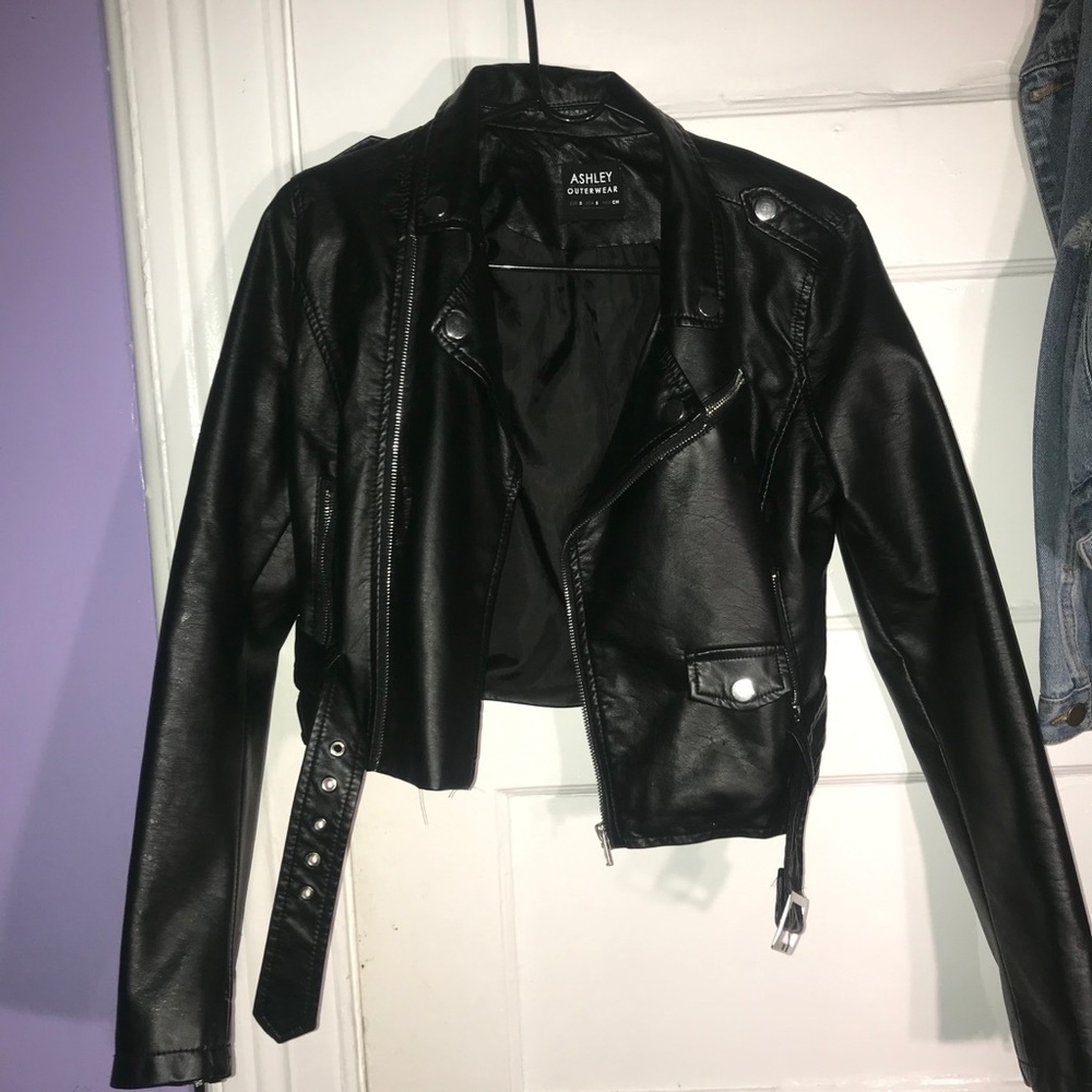 Black leather jacket